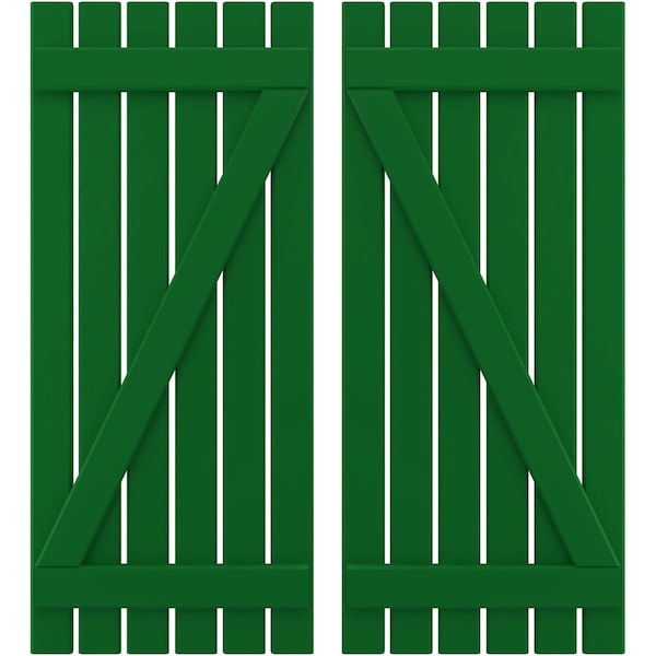 Ekena Millwork Americraft 6-Board (2 Batten) Wood Spaced Board-n-Batten Shutters w/ Z-Bar, ARW102SB623X77HGH, PR ARW102SB623X77HGH - main